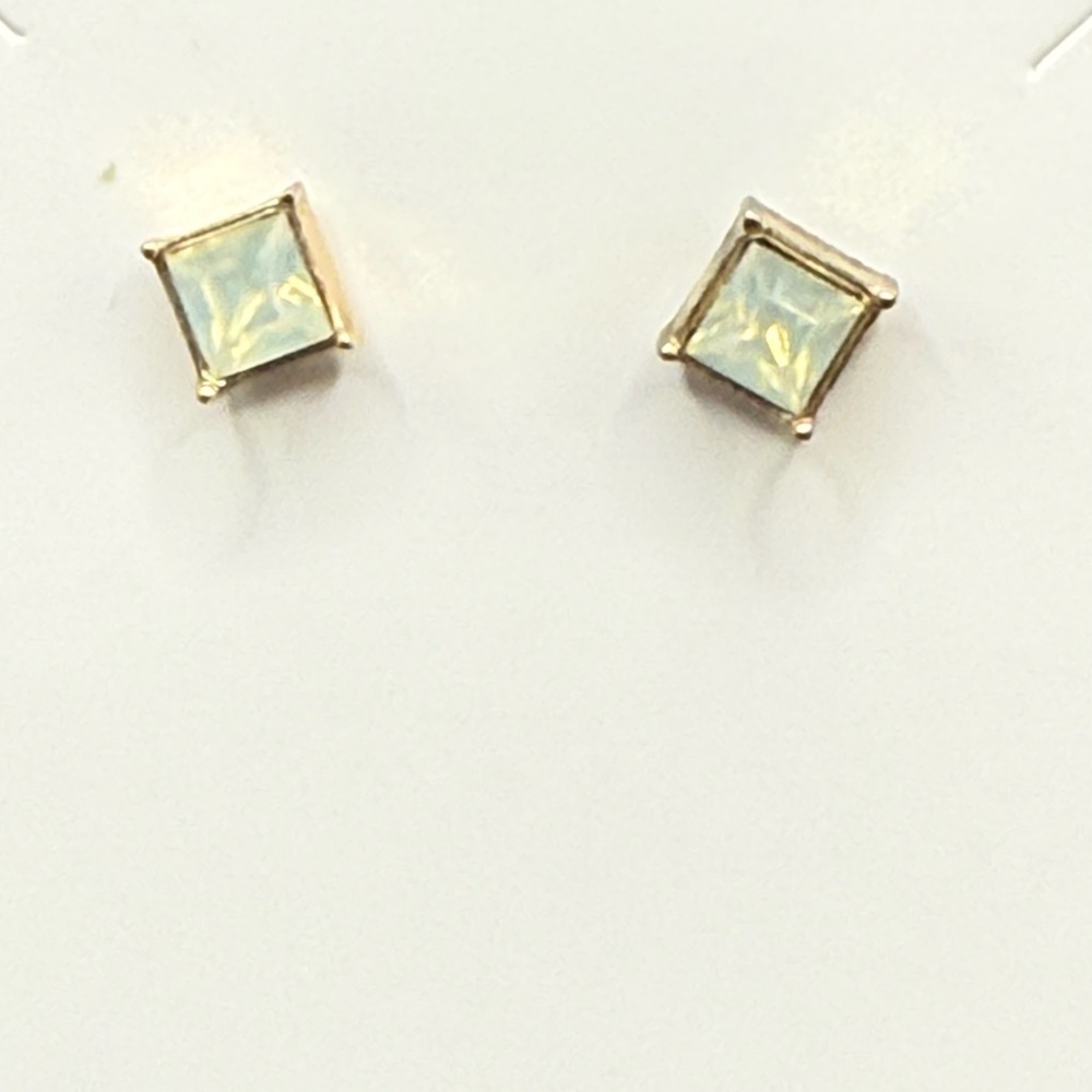 Loft  Gold and Cream Square Earrings